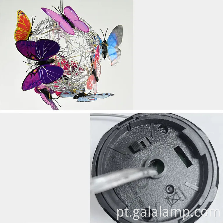 Luzes de cordas de borboleta movidas a solares encantadoras para o ambiente do jardim